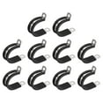 thumbnail image 1 of Uxcell 20Pack 1-1/8" Cable Clamp R Shape Stainless Steel Rubber Cushioned Pipe Strap, 1 of 4