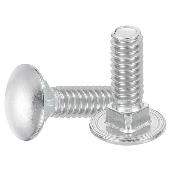Uxcell 20Pack 1/4"-20x1-1/4" Stainless Steel Carriage Bolts Round Head Square Neck, Silver