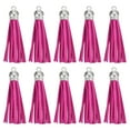 thumbnail image 1 of Uxcell 20Pack 2.2" Leather Tassels Keychain Charm with Silver Cap for DIY, Fuchsia, 1 of 6