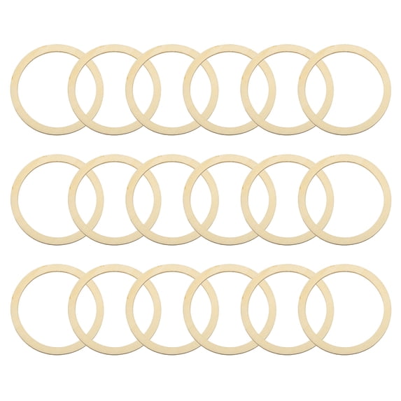 Uxcell 20Pack 60mm(2.4inch) Natural Wood Rings Unfinished Wood Pieces Circle Ornaments