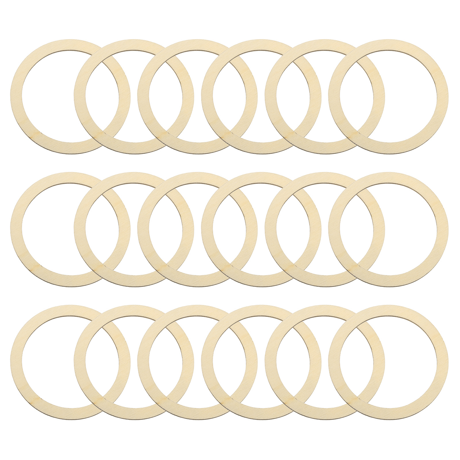 Uxcell 20Pack 75mm(3inch) Natural Wood Rings Unfinished Wood Pieces ...