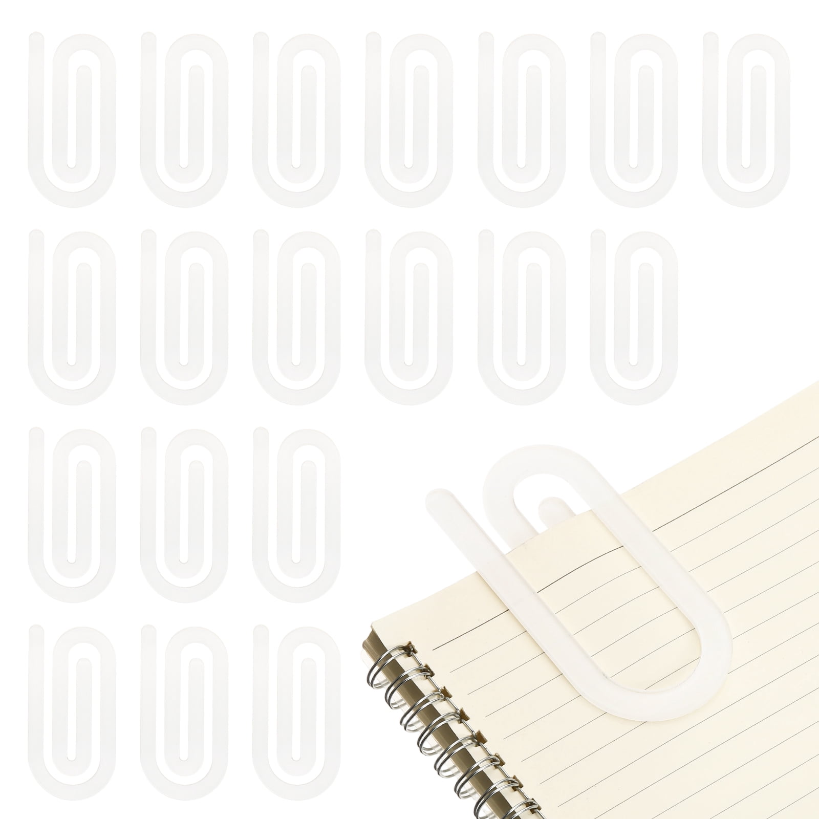 Uxcell 20Pack Acrylic Paper Clip, 1.97 x 3.94 inch Loop Shape Huge Blank Sublimation Paper Clip Bookmarks with Card for Office Holders Envelope DIY Crafts Gifts Home, Clear