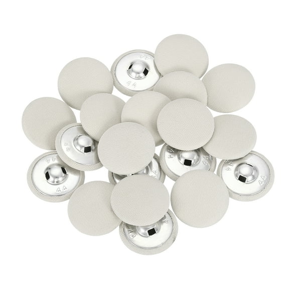 Uxcell 20Pack Fabric Cloth Covered Button, 28mm 44L Metal Shank Round Sewing Buttons Fabric Covered Button for Coat Dress Sweater Hats Crafts Making, Beige
