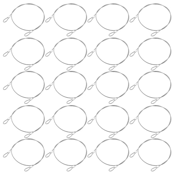 Uxcell 20Pack Lanyard Cable Wire Rope, 20cm x 1.5mm Stainless Steel Wire Cable with Loops Security Steel Cable, Silver