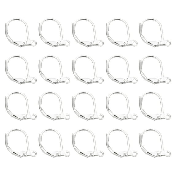 Uxcell 20Pack LeverBack Earring Hooks French Ear Wire Earring Hook, Silver