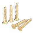 thumbnail image 1 of Uxcell 20Pack M3.5 x 30mm Brass Slotted Drive Flat Head Wood Screws Self Tapping Screw, 1 of 6