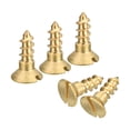thumbnail image 1 of Uxcell 20Pack M4 x 12mm Brass Slotted Drive Flat Head Wood Screws Self Tapping Screw, 1 of 6