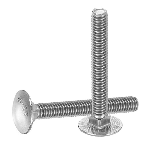 Uxcell 20Pack M6 x 45mm Stainless Steel Carriage Bolts Round Head Square Neck, Silver