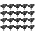 thumbnail image 1 of Uxcell 20Pack Metric Carbon Steel Clamping Screw Knob T Shaped Thumb Screws M6 x 12mm, 1 of 5