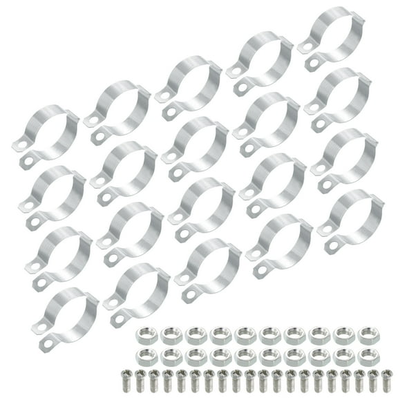 Uxcell 20Pack Pipe Clamps Rigid Bracket Pipe Strap Clamp Pipe Support Fit 1" Pipe