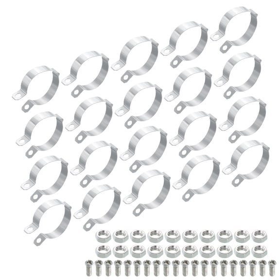 Uxcell 20Pack Pipe Clamps Rigid Bracket Pipe Strap Clamp Pipe Support Fit 3/4" Pipe