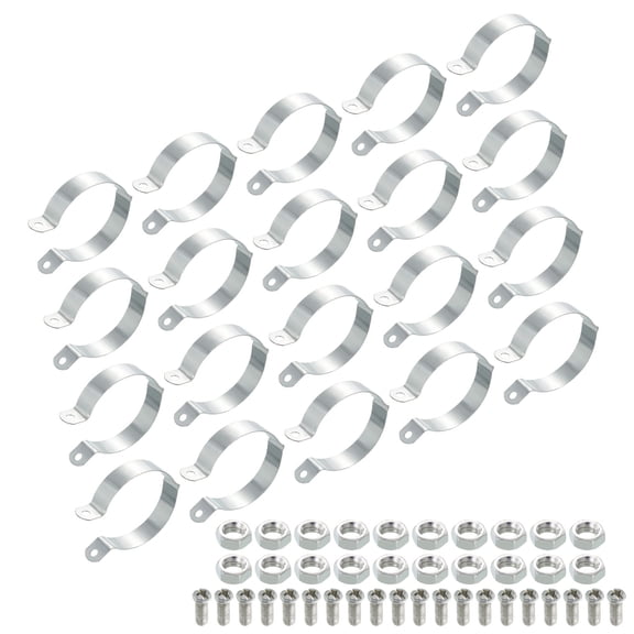 Uxcell 20Pack Pipe Clamps Rigid Bracket Pipe Strap Clamp Pipe Support Fit 3" Pipe