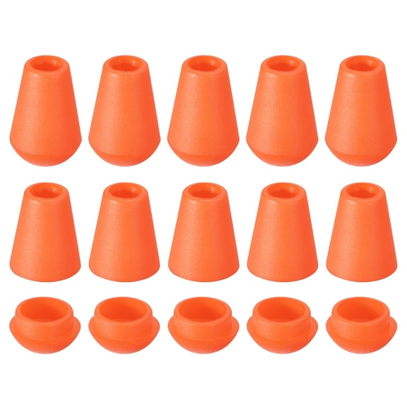 Uxcell 20Pack Plastic Cord Lock Bell End Stopper Cord End Lock Rope Fastener, Orange