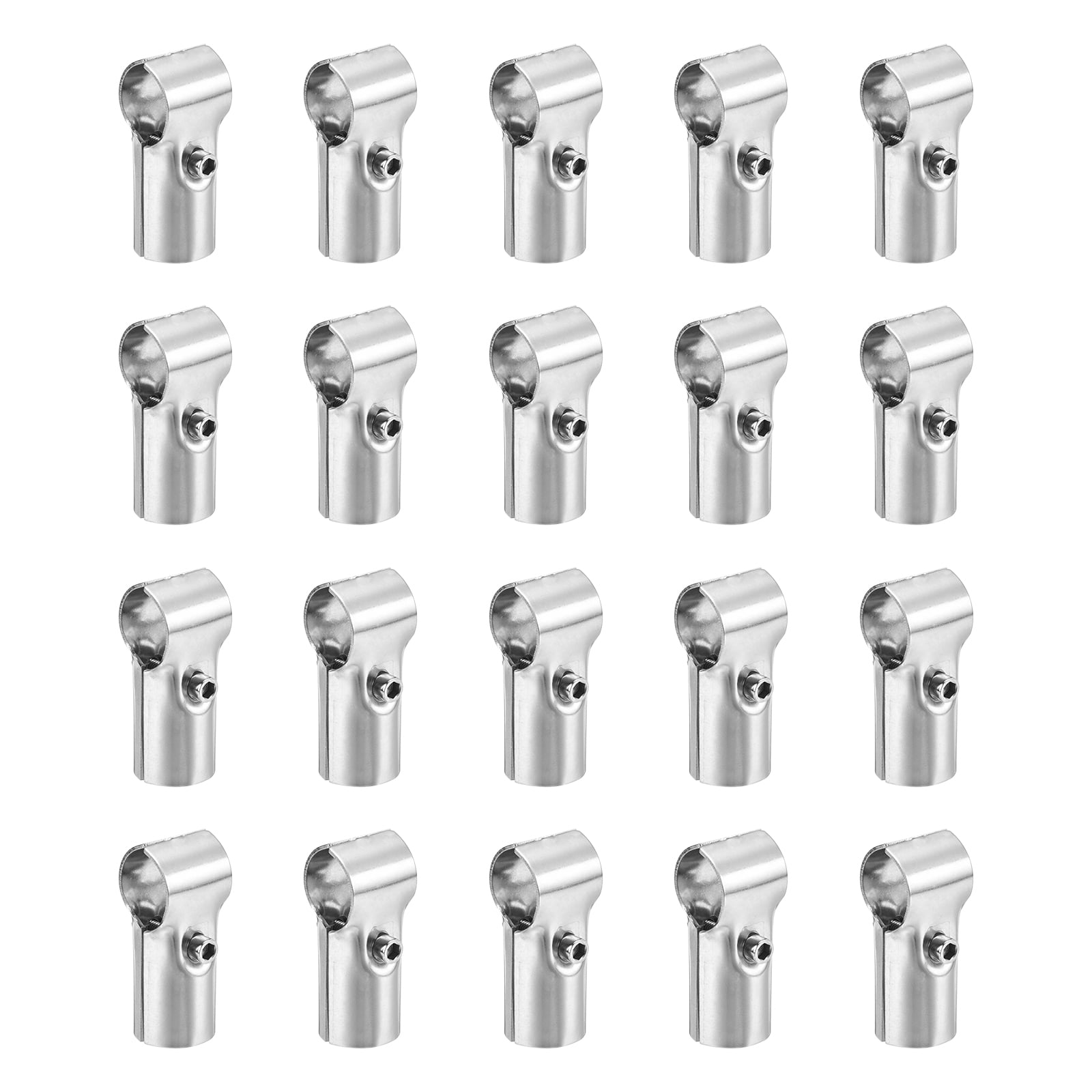 Uxcell 20Pack Structural Pipe Connector, T Pipe Clamp Connector O.D.: 1"(25 mm), Silver
