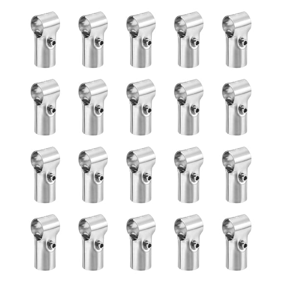 Uxcell 20Pack Structural Pipe Connector, T Pipe Clamp Connector O.D.: 1"(25 mm), Silver
