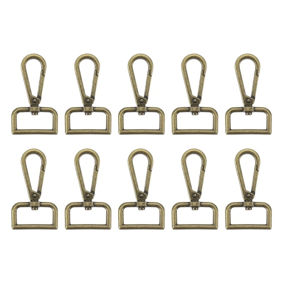 Uxcell 20Pack Swivel Clasps, 1" D Ring Lobster Clasp Claw Push Gate Snap Hook, Bronze