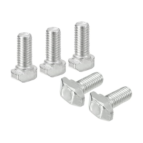 Uxcell 20Pack T-Slot Bolts, M5 x 12mm Carbon Steel Hammer Head Bolt T Screw Drop-in Stud for 2020 Series, Silver