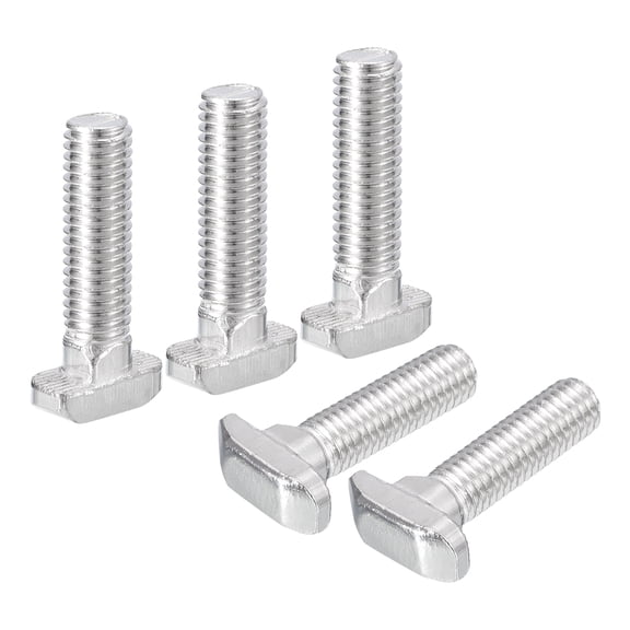 Uxcell 20Pack T-Slot Bolts, M8 x 35mm Carbon Steel Hammer Head Bolt T Screw Drop-in Stud for 4040 Series, Silver