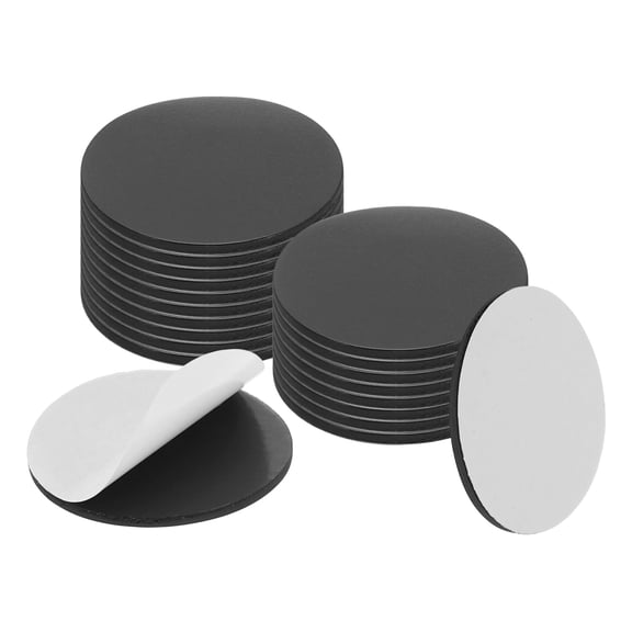 Uxcell 20Pcs 1.4'' x 0.07'' Round Magnets Dots with Adhesive Backing, Rubber Magnets Stickers Self Adhesive Magnetic Discs for Fridge Whiteboard DIY Craft Office Classroom Home