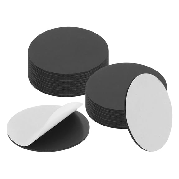 Uxcell 20Pcs 1.6'' x 0.05'' Round Magnets Dots with Adhesive Backing, Rubber Magnets Stickers Self Adhesive Magnetic Discs for Fridge Whiteboard DIY Craft Office Classroom Home