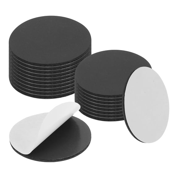 Uxcell 20Pcs 1.6'' x 0.07'' Round Magnets Dots with Adhesive Backing, Rubber Magnets Stickers Self Adhesive Magnetic Discs for Fridge Whiteboard DIY Craft Office Classroom Home