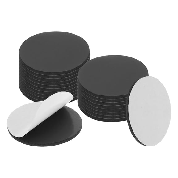 Uxcell 20Pcs 1.6'' x 0.09'' Round Magnets Dots with Adhesive Backing, Rubber Magnets Stickers Self Adhesive Magnetic Discs for Fridge Whiteboard DIY Craft Office Classroom Home