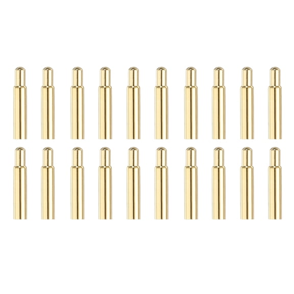 Uxcell 20Pcs 15mm Spring Loaded PogoPins, Gold Plated Copper Header Thimble Current Test Pin Probes Connector Replacement for Electricity Conduction
