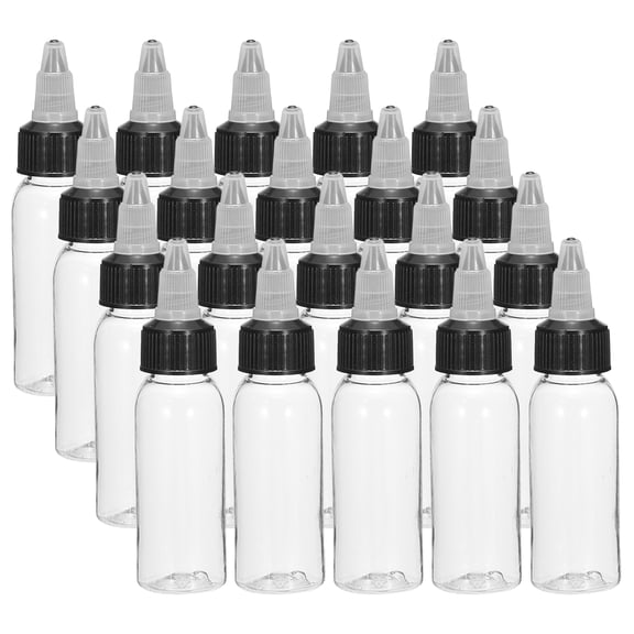 Uxcell 20Pcs 1oz/30ml Squeeze Bottles, Clear Dispensing Bottles with Twist Cap Lids, Plastic