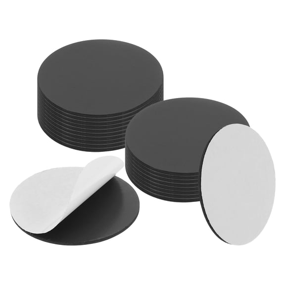Uxcell 20Pcs 2'' x 0.07'' Round Magnets Dots with Adhesive Backing, Rubber Magnets Stickers Self Adhesive Magnetic Discs for Fridge Whiteboard DIY Craft Office Classroom Home