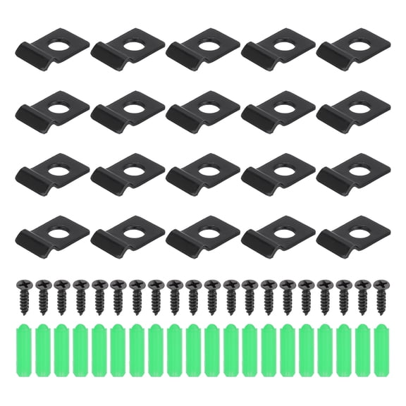 Uxcell 20Pcs 3mm(1/8") One Hole Pipe Strap, Rigid U Brackets Conduit Clamp Heavy Duty Carbon Steel Pipe Strap Clip with Self-Tapping Screws and Expansion Tube for Fixing Wire Cord