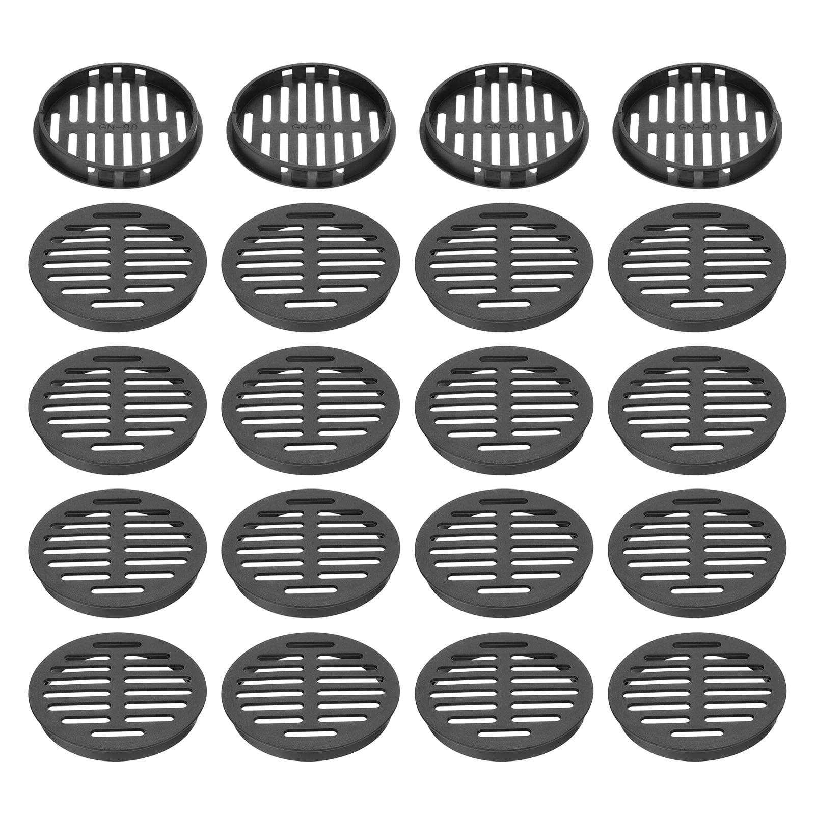 Uxcell 20Pcs 80mm/3.1in Air Vents Circular Soffit Vents, Black Soffit Vent Cover