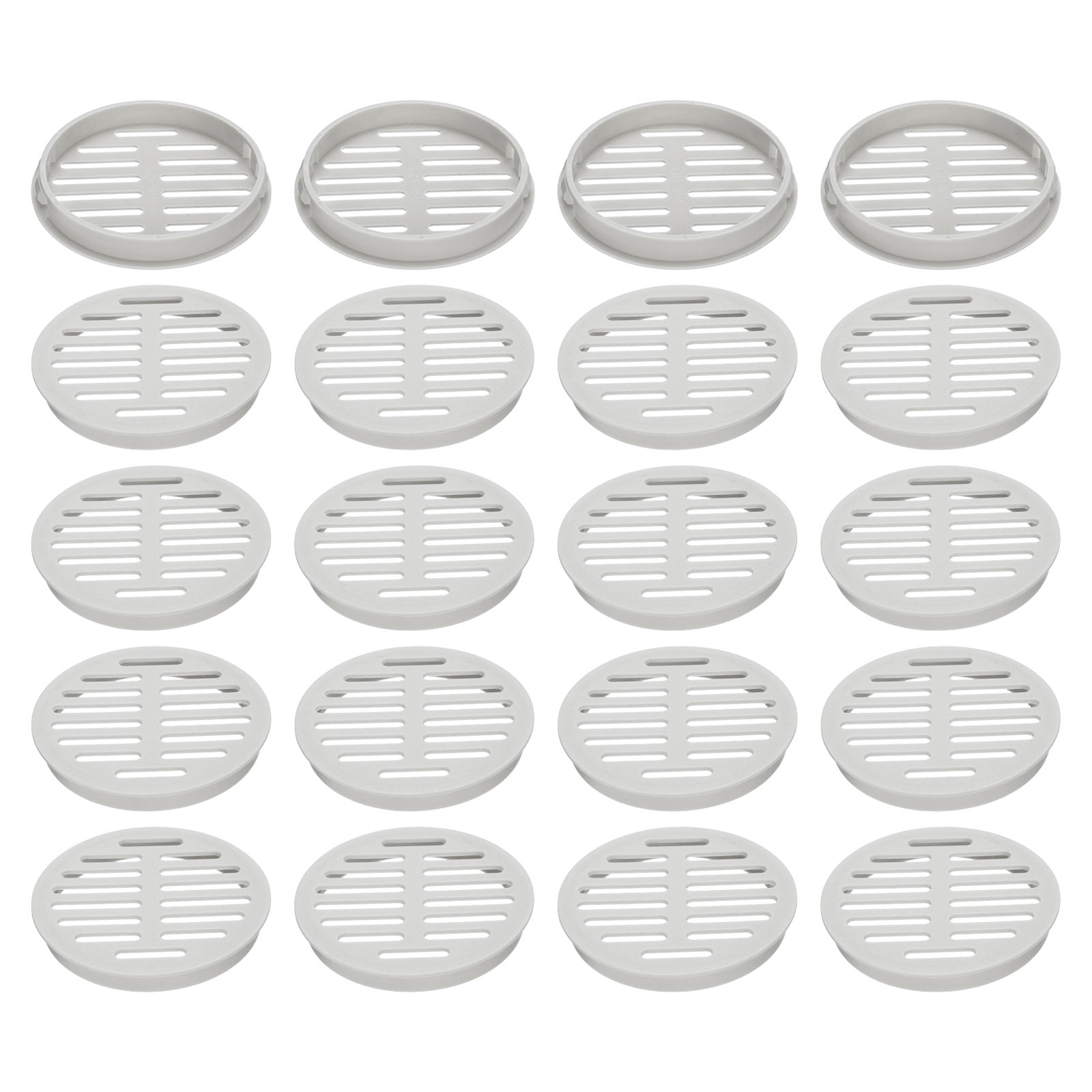 Uxcell 20Pcs 80mm/3.1in Air Vents Circular Soffit Vents, Grey Soffit Vent Cover