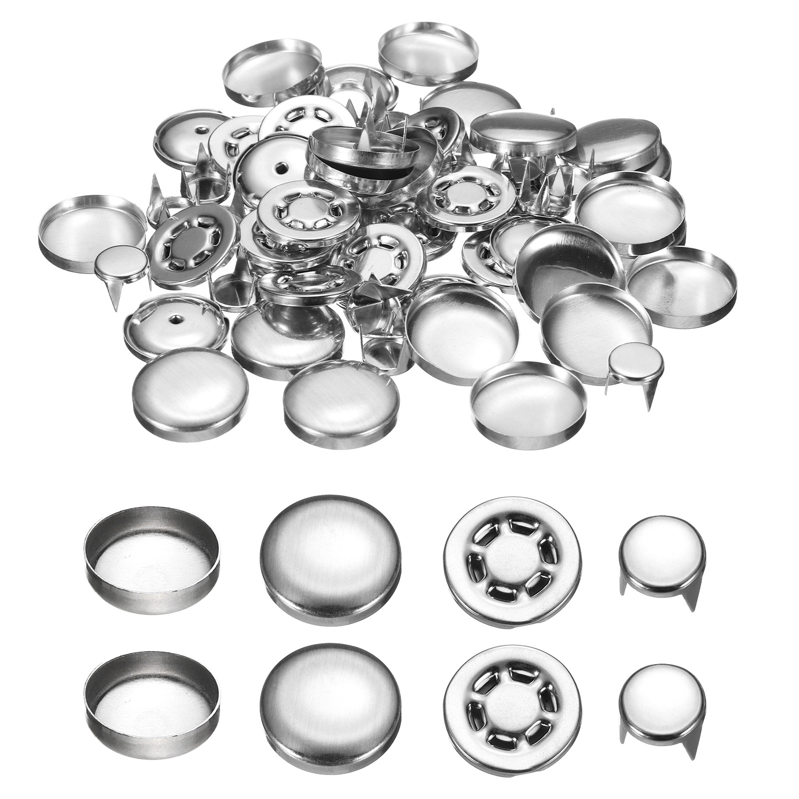 Uxcell 20Pcs Baseball Cap Button, 24.5mm/0.96 Inch Aluminum Hat Snap ...