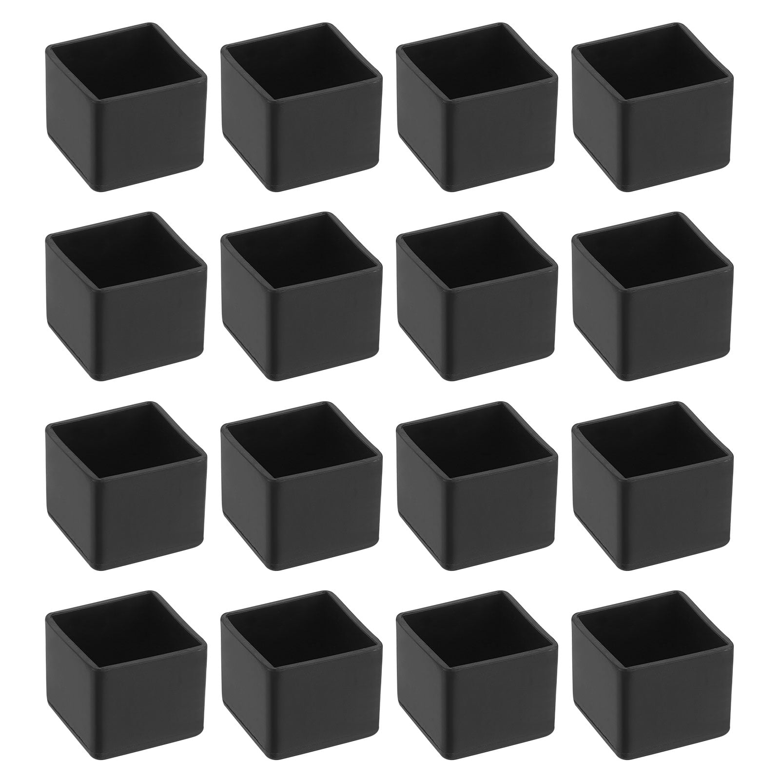 METALLIXITY 8-Pack Rubber Bumper Feet - 19x17mm Round Leg Pads For Furniture, Tables, Chairs, Cutting Boards (Black)