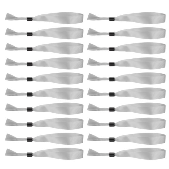Uxcell 20Pcs Cloth Wristbands for Events, Disposable Event Wrist Band Bracelet Identification Tickets for Events Party Concert Bar Entrance Admission(Grey)