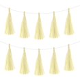 thumbnail image 1 of Uxcell 20Pcs Cream Tassel Garland Banner w Rope for Wedding Birthday Party Decoration, 1 of 6