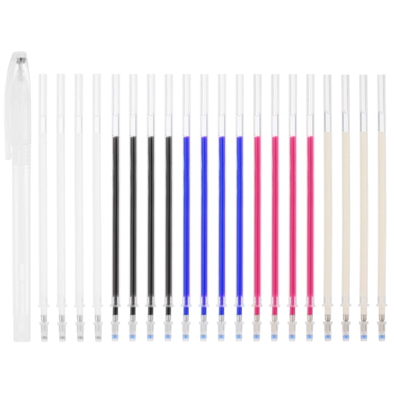 Uxcell 20Pcs Erasable Gel Pens Refills, 1mm Heat Erasable Pens for Fabric Disappearing Ink Pen Fabric Markers, Colored Ink