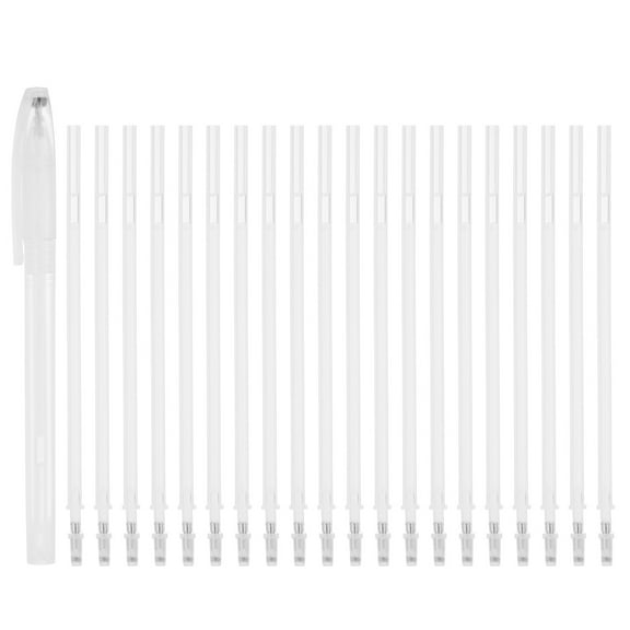 Uxcell 20Pcs Erasable Gel Pens Refills, 1mm Heat Erasable Pens for Fabric Disappearing Ink Pen Fabric Markers, White Ink