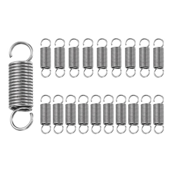 Uxcell 20Pcs Extension Spring, Stainless Steel Small Springs with Dual Hook Mechanical Compression Spring for Home Furniture Repair 0.5mm Wire Diax4mm ODx15mm Length