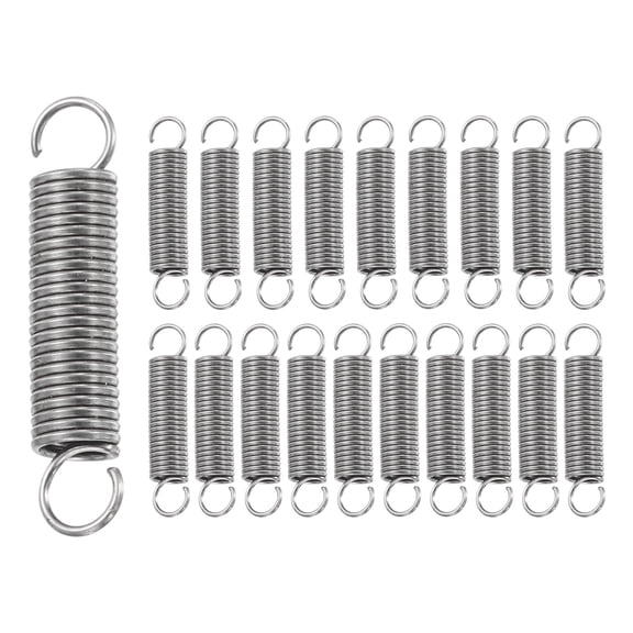 Uxcell 20Pcs Extension Spring, Stainless Steel Small Springs with Dual Hook Mechanical Compression Spring for Home Furniture Repair 0.5mm Wire Diax4mm ODx20mm Length