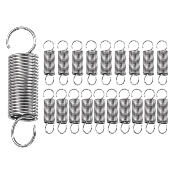 Uxcell 20Pcs Extension Spring, Stainless Steel Small Springs with Dual Hook Mechanical Compression Spring for Home Furniture Repair 0.5mm Wire Diax5mm ODx20mm Length