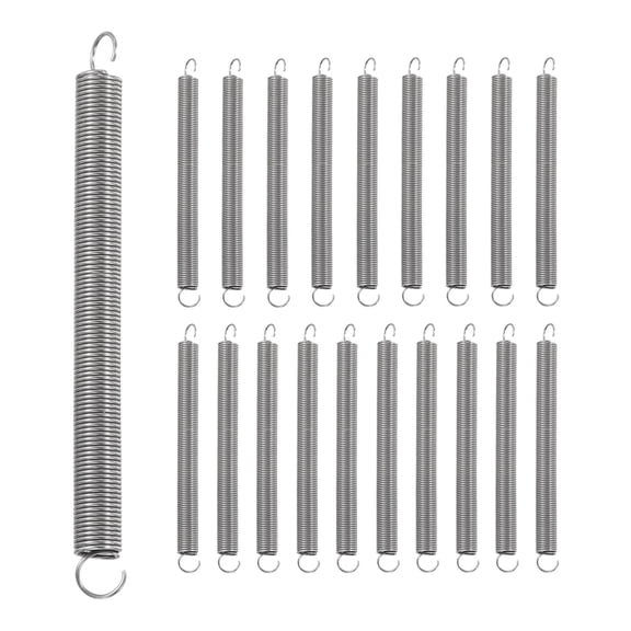 Uxcell 20Pcs Extension Spring, Stainless Steel Small Springs with Dual Hook Mechanical Compression Spring for Home Furniture Repair 0.5mm Wire Diax5mm ODx60mm Length