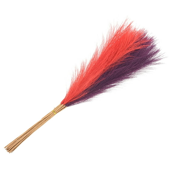 Uxcell 20Pcs Faux Pampas Grass 21.65" Fake Pampas Grass Decor Dark Purple/Red
