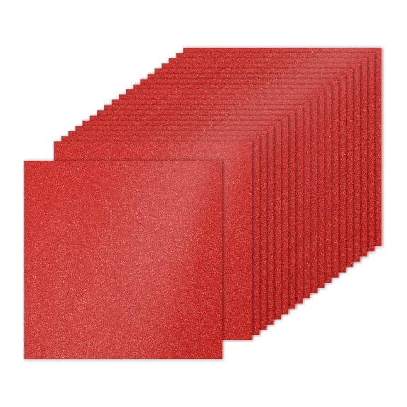 Uxcell 20Pcs Glitter Cardstock Paper, 250gsm Sparkly Paper Bright Red 10x10 inch