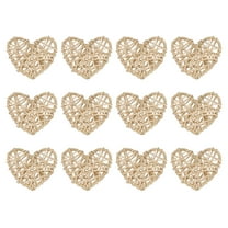 Uxcell 20Pcs Heart Shaped Rattan Ball Vase Filler Natural Rattan for Wedding Home Decoration Original Wood 2.36 in