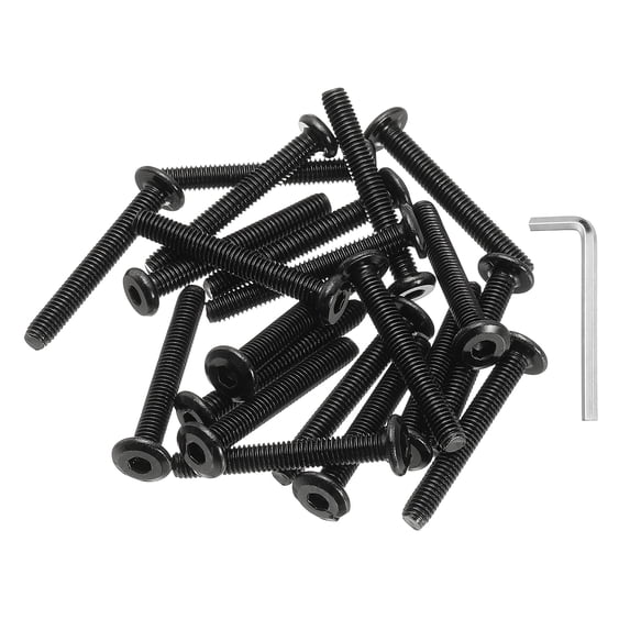 Uxcell 20Pcs M6-1.0x45mm Flat Head Socket Cap Bolts Screws Hex Socket ...