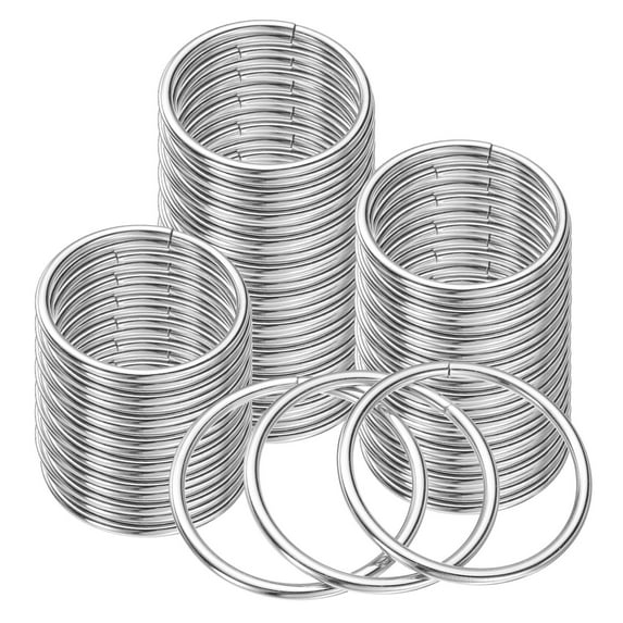 Uxcell 20Pcs Metal O Rings for Crafts, 2 Inch Round Ring Buckles Small Welded Multi-Purpose Metal Rings for DIY, Silver Tone
