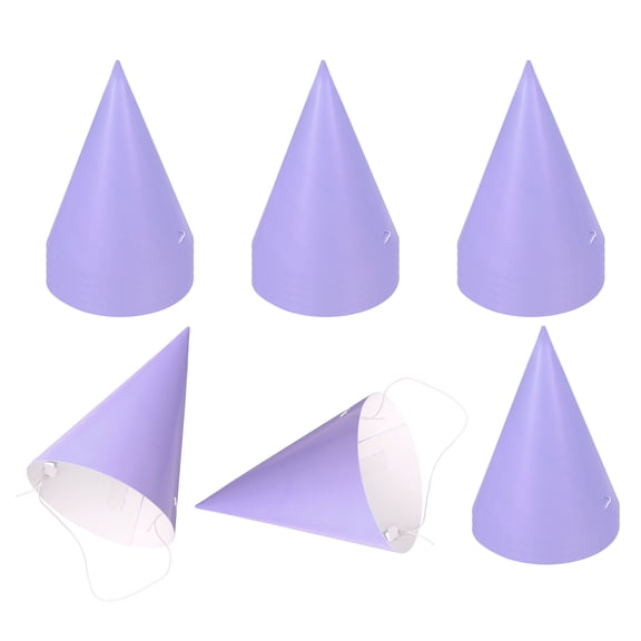 Uxcell 20Pcs Mini Birthday Party Hats, Colorful Paper Party Hat, Adjustable Cone Caps Birthday Decorations for Stuffed Animals Adults Parties Supplies Wedding Celebration, Purple