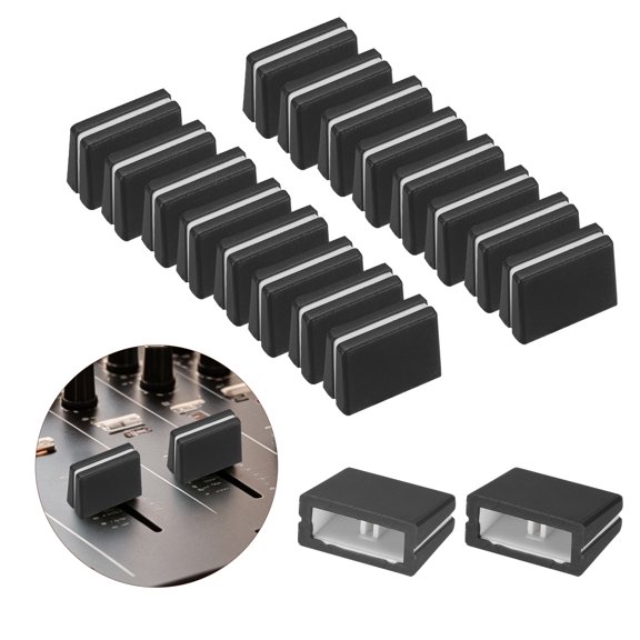 Uxcell 20Pcs Mixer Slider Fader Caps Universal Fader Knobs Black Plastic Slide Potentiometer Replacement Slider Knob for Universal DJ Controller Mixer Console DJM DDJ XDJ Denon