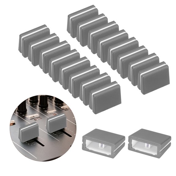 Uxcell 20Pcs Mixer Slider Fader Caps Universal Fader Knobs Gray Plastic Slide Potentiometer Replacement Slider Knob for Universal DJ Controller Mixer Console DJM DDJ XDJ Denon